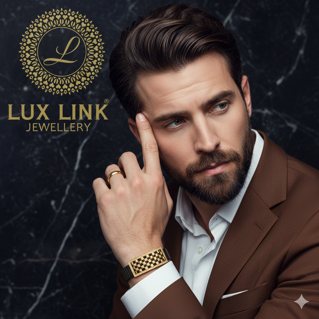 Fabulous Design Rose Gold & Black Color Bracelet for Men - BR - 101