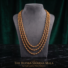 Gold Plated 3 Line Best Quality Rudraksha Mala for Men ML -022