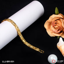 1 Gram Gold Plated Glamorous Design Box Bracelet for Men - BR - 001