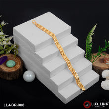 1 Gram Gold Plated Artisanal Design Box Bracelet for Men - BR - 008