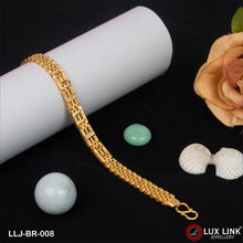 1 Gram Gold Plated Artisanal Design Box Bracelet for Men - BR - 008