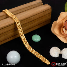 1 Gram Gold Plated Artisanal Design Box Bracelet for Men - BR - 008