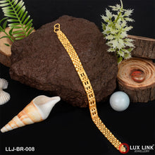1 Gram Gold Plated Artisanal Design Box Bracelet for Men - BR - 008