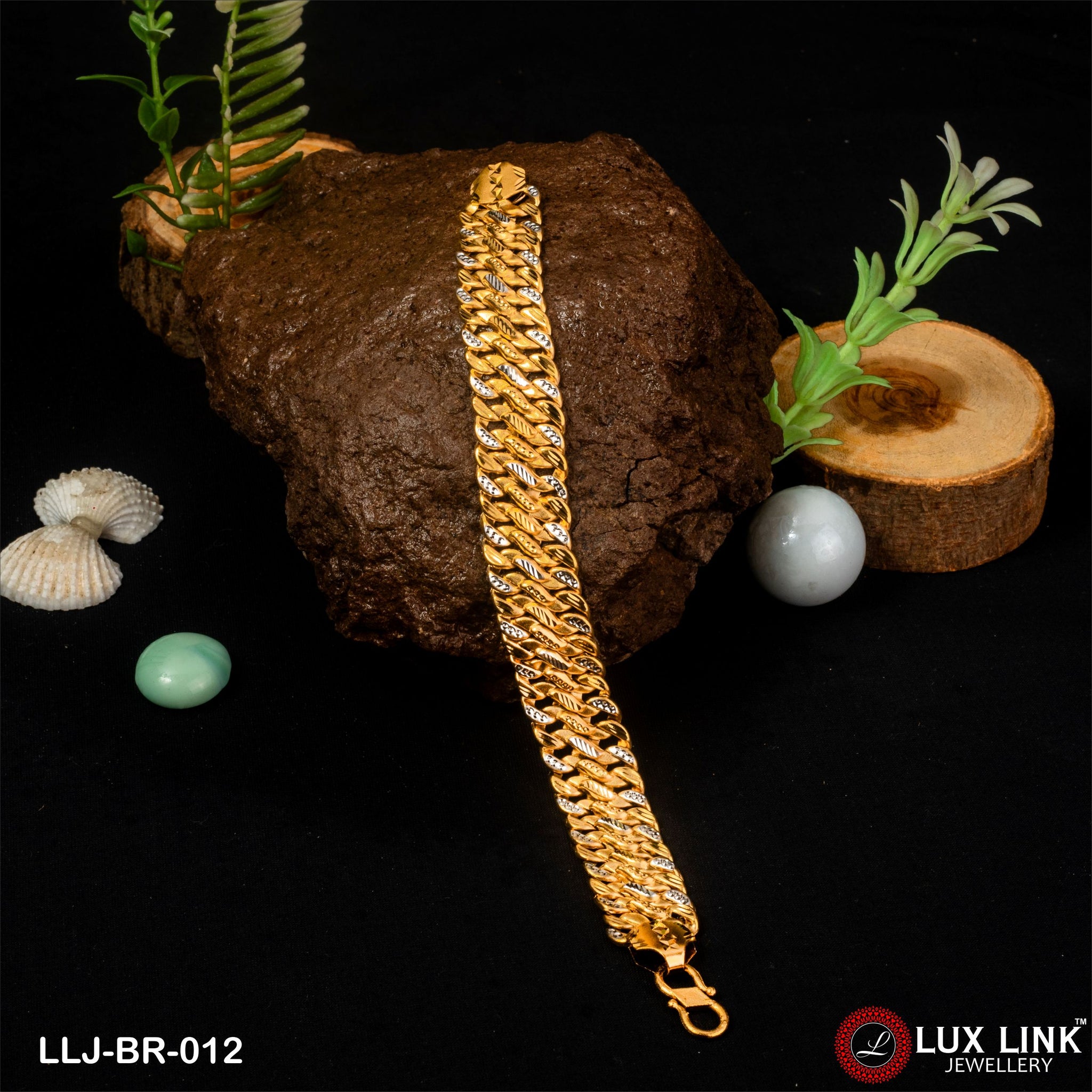 1 Gram Gold Plated Awesome Design Pokal Bracelet for Men - BR - 012