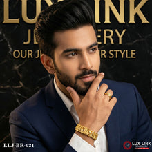 Gold Plated V Shape Pokal Sophisticated Design Bracelet For Men - BR - 021