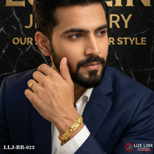 2 In 1 Fashionable Design Gold Plated Pokal Bracelet For Men - BR - 023