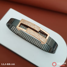 Streamlined Design Rose Gold & Black Color Bracelet for Men - BR - 105