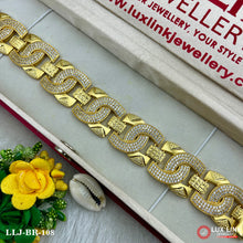 Gents 1 Gram Gold Plated C Into C Exciting Design Bracelet With Diamonds - BR - 108
