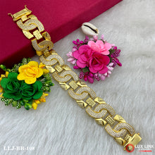 Gents 1 Gram Gold Plated C Into C Exciting Design Bracelet With Diamonds - BR - 108