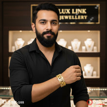 Gents 1 Gram Gold Plated C Into C Exciting Design Bracelet With Diamonds - BR - 108