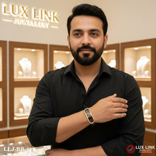 Triangle Design Rose Gold & Black Color Bracelet for Men - BR - 109