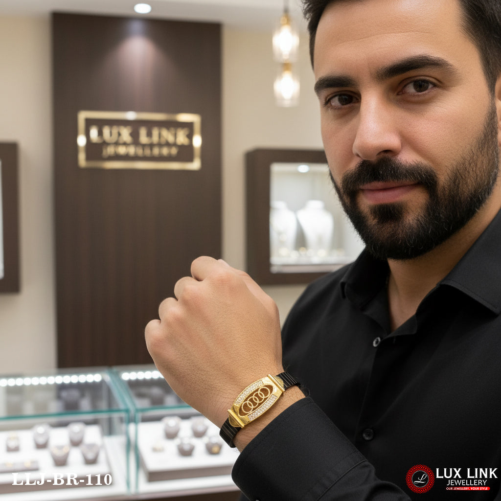 Superior Design Rose Gold & Black Color Bracelet for Men - BR - 110