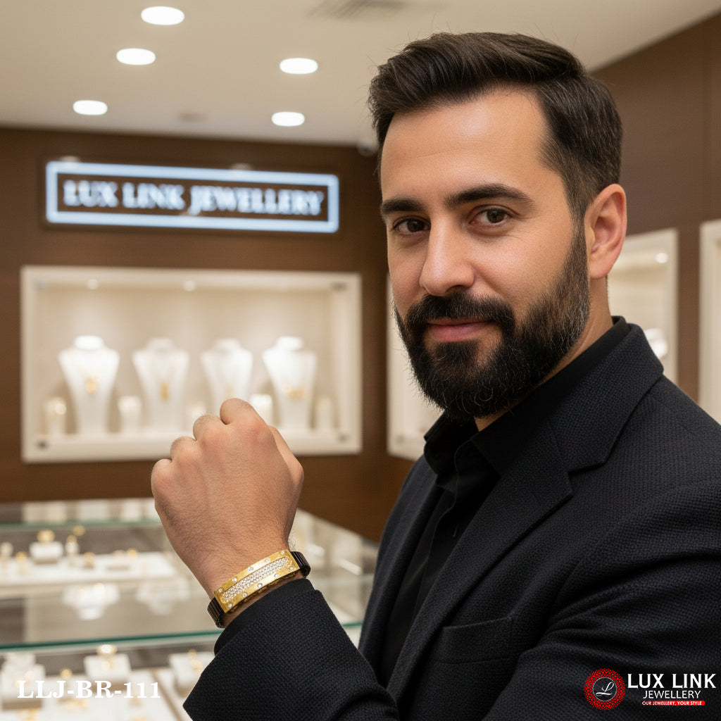 Exclusive Design Rose Gold & Black Color Bracelet for Men - BR - 111