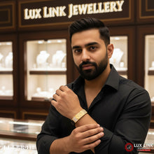 Fashionable Design Rose Gold & Black Color Bracelet for Men - BR - 112