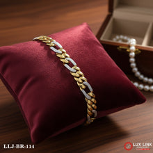 Delight Gold and Rhodium Plated Bracelet for Men - BR - 114