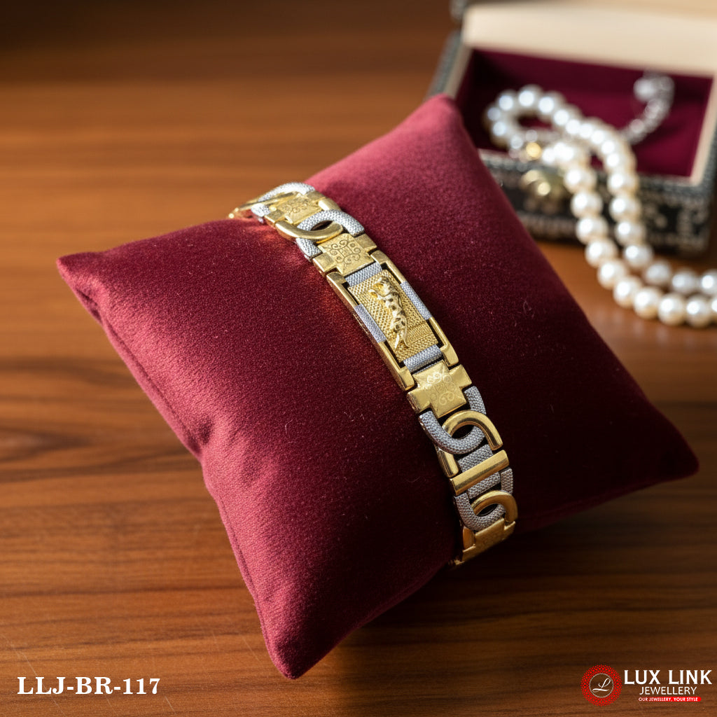 Cartier Design Men’s Fashion Gold Pleted Jaguar Logo Bracelet For Men - BR - 117