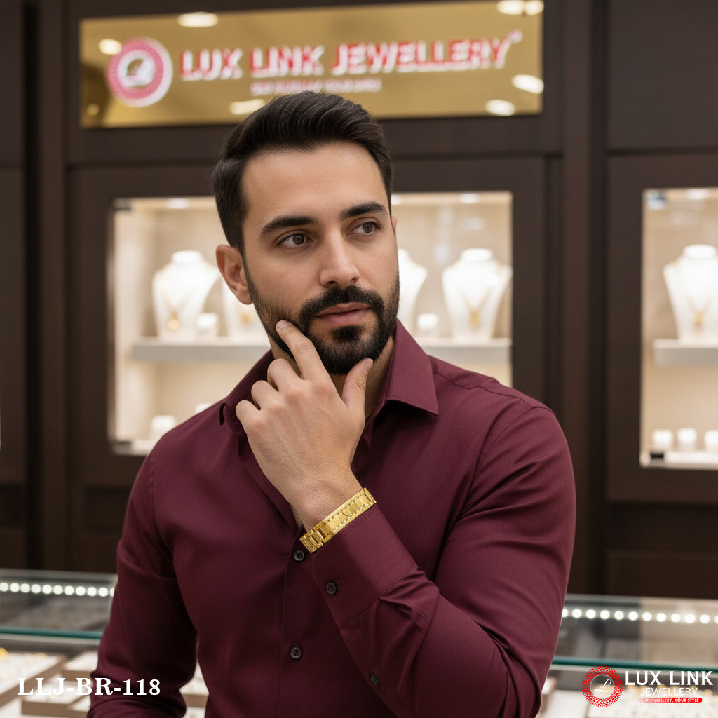 Crown Exquisite Design High-quality Golden Color Bracelet For Men - BR - 118