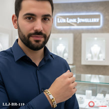 Golden Color Stainless Steel Cuban Link Bracelet for Men - BR - 119