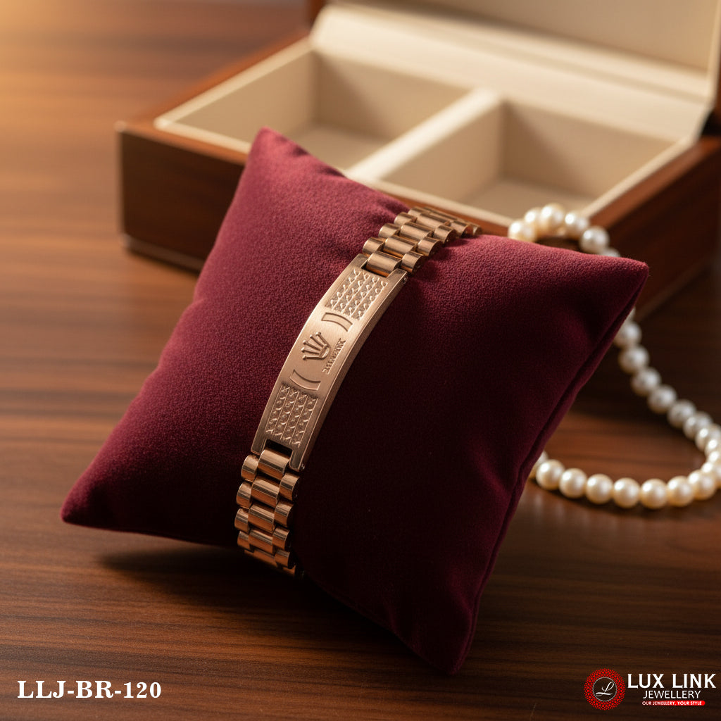 Excellent Design Best Quality Rose Gold Color Bracelet For Men - BR - 120