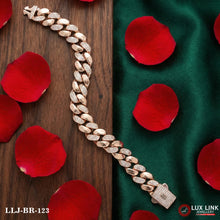 Elegant Shine and Premium Quality Rose Gold Cuban Bracelet for Men - BR - 123