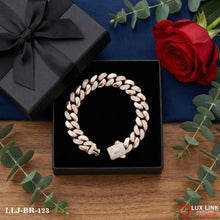 Elegant Shine and Premium Quality Rose Gold Cuban Bracelet for Men - BR - 123
