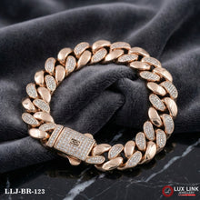 Elegant Shine and Premium Quality Rose Gold Cuban Bracelet for Men - BR - 123