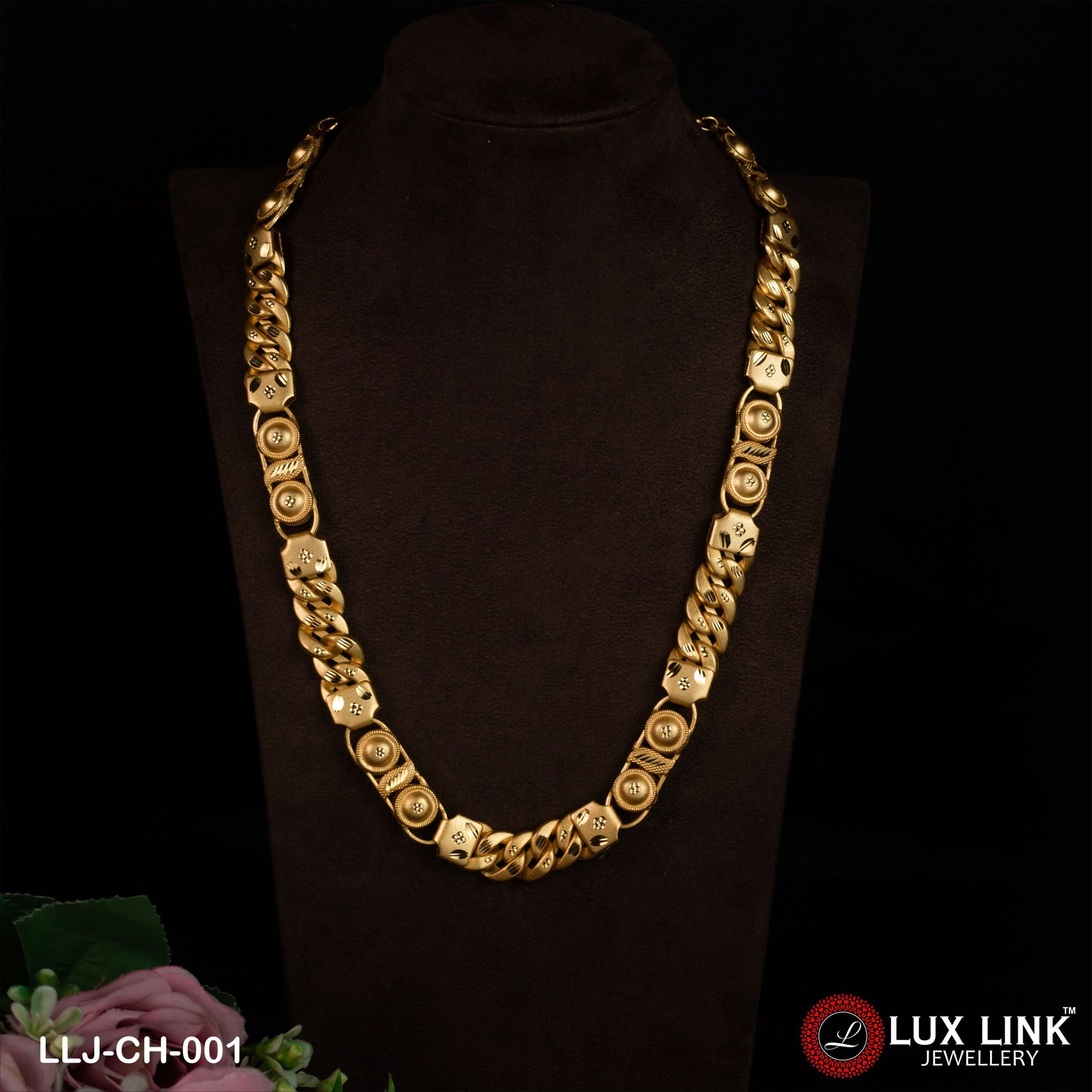 1 Gram Gold Plated 2 In Glamorous Design Pokal Chain for Men - CH - 001