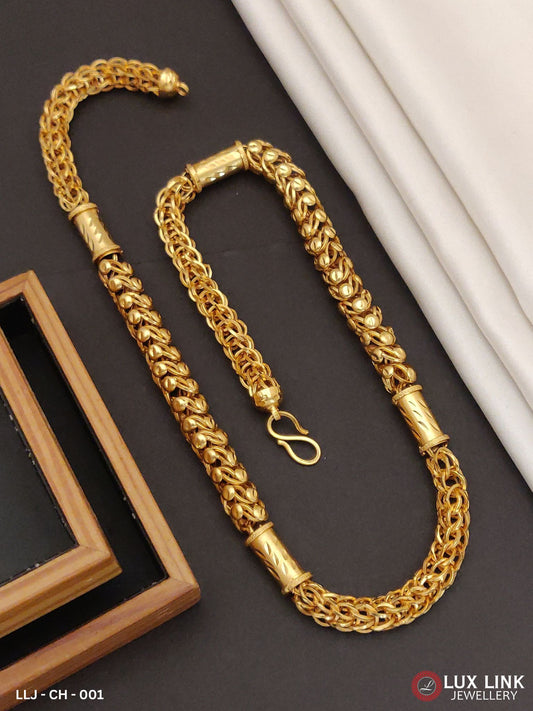 New Classical kadi With Gold Plated On Tipki Rajwadi Designer Chain For Men - CH - 001