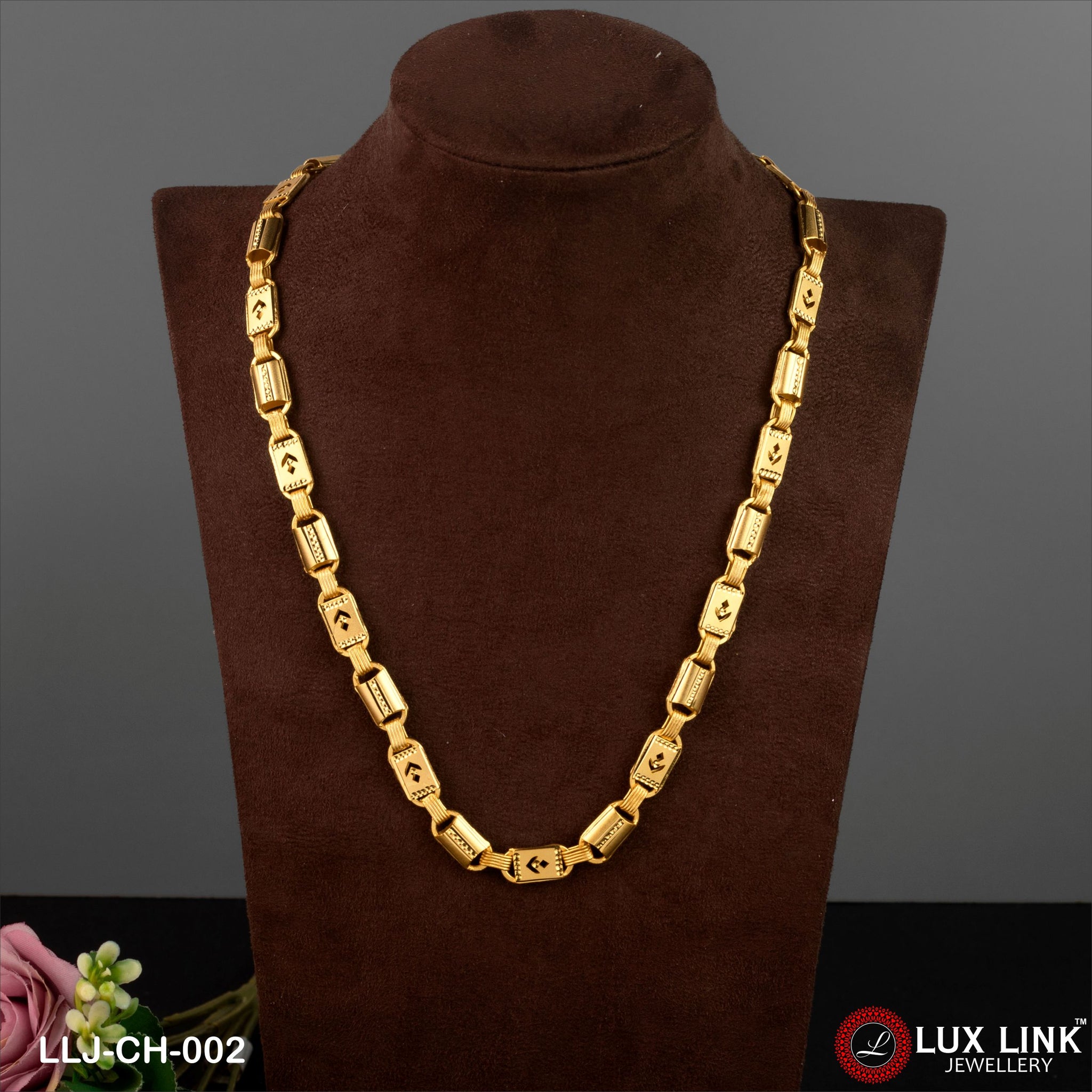 1 Gram Gold Plated Fabulous Design Nawabi Chain for Men - CH - 002
