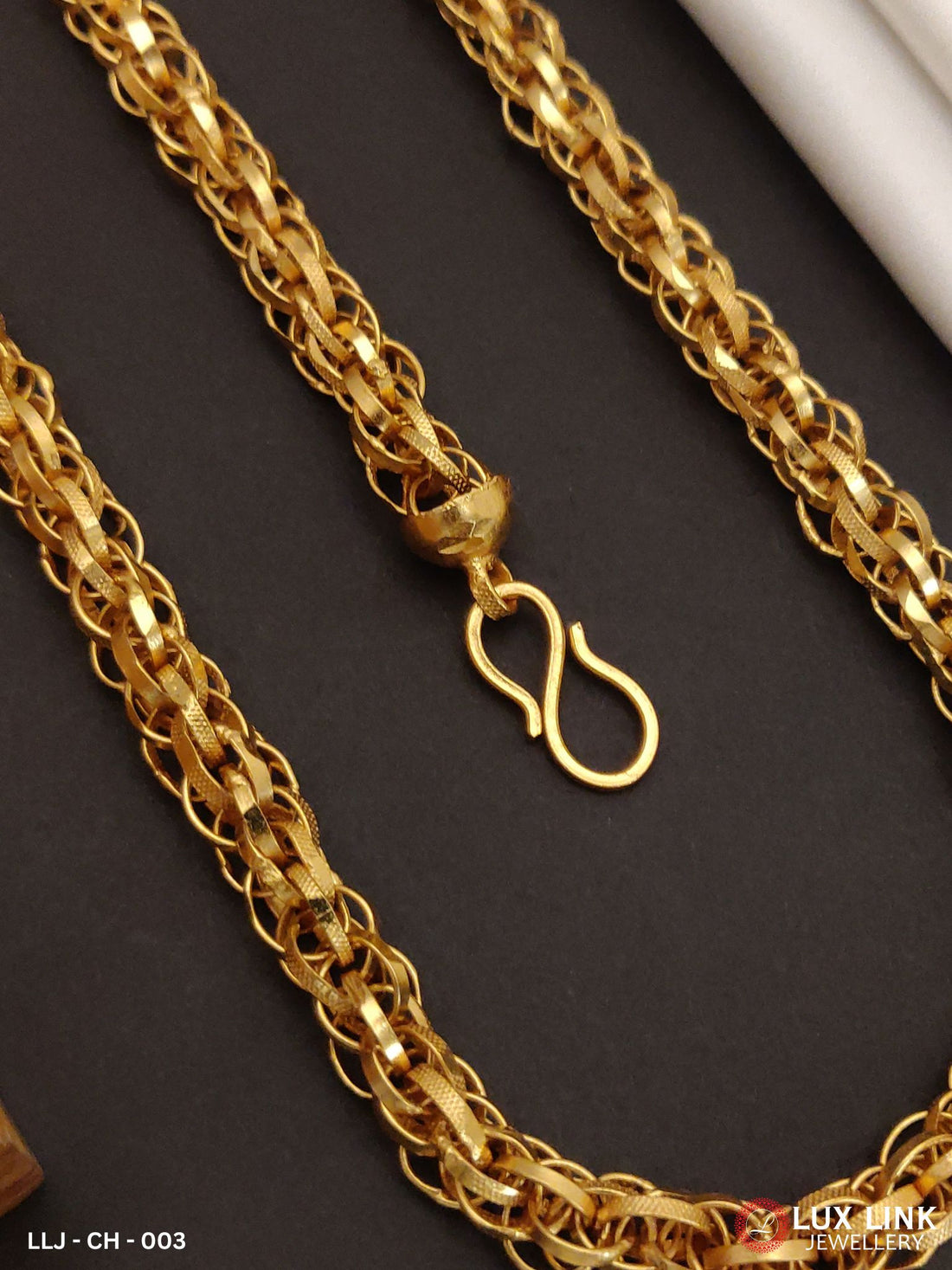 Delicate Design All Round Ring Thick Gold Plated Chain For Men - CH-003