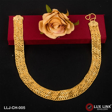 1 Gram Gold Plated Line Pokal Finely Detailed Design Chain For Men - CH - 005