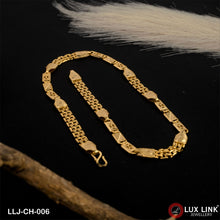 1 Gram Gold Plated Traditional Patta and Biscuit Chain for Men - CH - 006