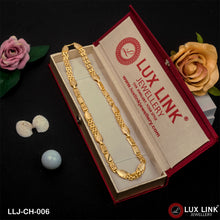 1 Gram Gold Plated Traditional Patta and Biscuit Chain for Men - CH - 006