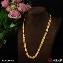1 Gram Gold Plated Pokal With Nawabi Gorgeous Design Chain For Men - CH - 007