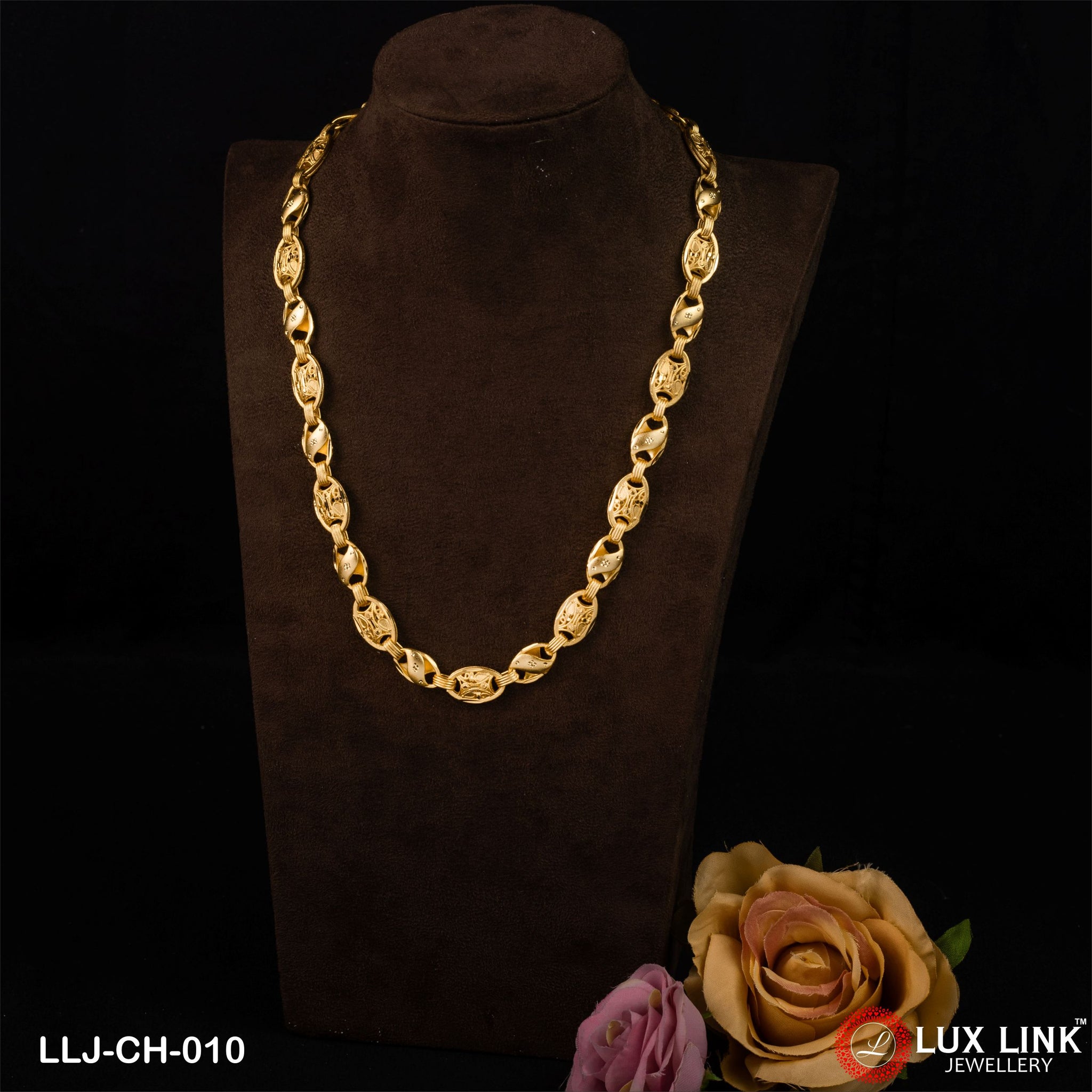 1 Gram Gold Plated Funky Design Kohli Chain for Men - CH - 010