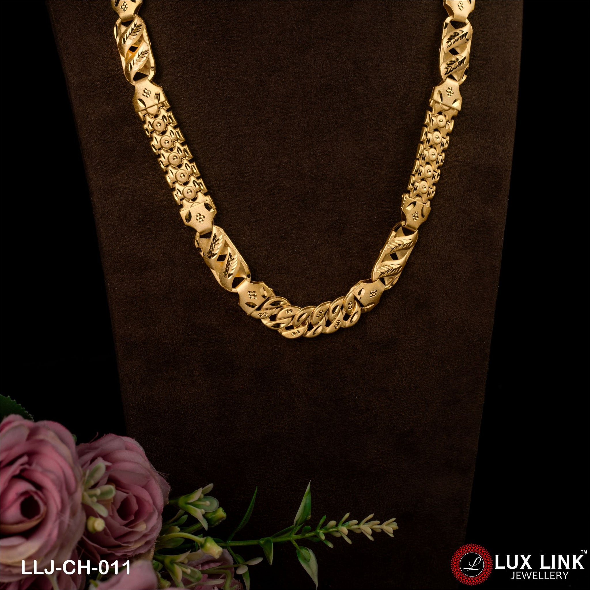 1 Gram Gold Plated Awesome Design Kohli Pokal Chain For Men - CH - 011