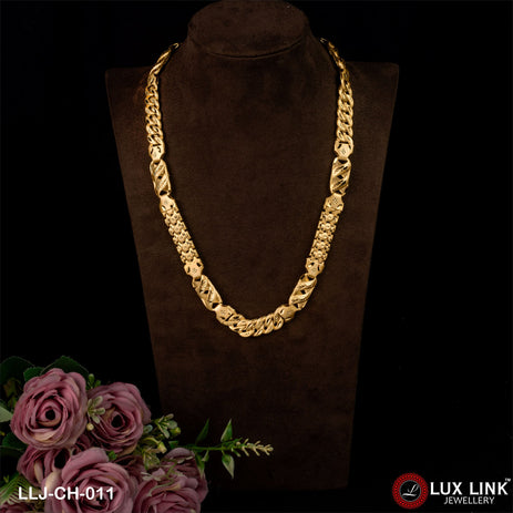 1 Gram Gold Plated Awesome Design Kohli Pokal Chain For Men - CH - 011