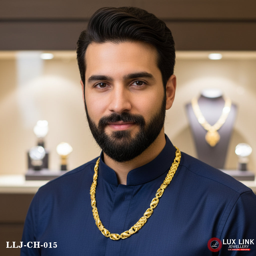 1 Gram Gold Plated 2 In 1 Best Quality Kohli Chain for Men - CH - 015