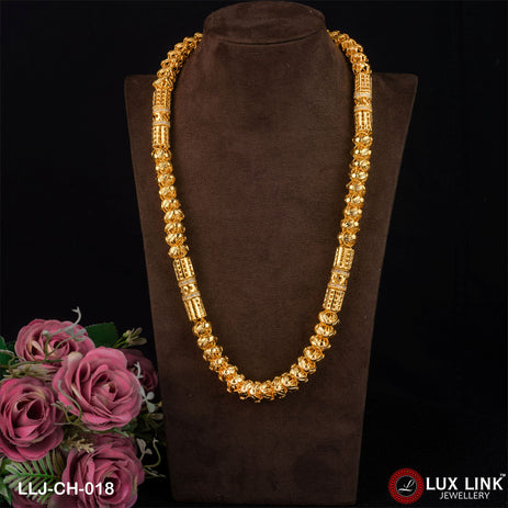 Rajwadi with Diamond Finely Detailed Design Gold Plated Chain for Men - CH - 018