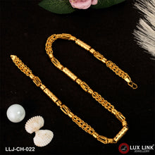 1 Gram Gold Plated Fancy Design High-Quality Rajwadi Chain for Men - CH - 022
