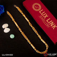 1 Gram Gold Plated Fancy Design High-Quality Rajwadi Chain for Men - CH - 022
