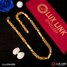 1 Gram Gold Plated Rajwadi Stylish Design Best Quality Chain for Men - CH - 026