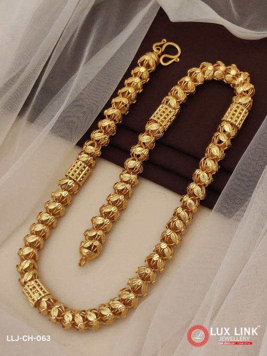 1 Gram Gold Plated Rajwadi Fabulous Design Chain for Men -CH-063