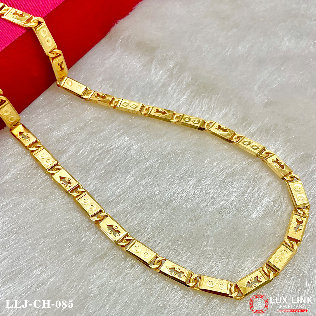 1 Gram Gold Forming - Nawabi Sophisticated Design Gold Plated Chain - CH - 085