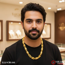 2 In 1 Sophisticated Design Gold Plated Chain For Men - CH - 203