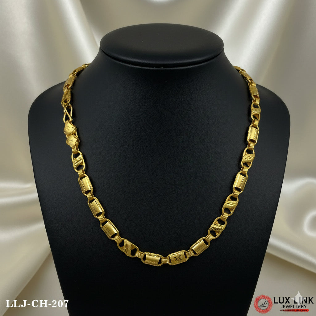 2 In 1 Amazing Design Gold Plated Chain For Men - CH - 207