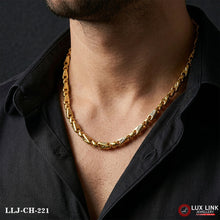 Yellow gold Plated Rope Chain Necklace For Men CH -221