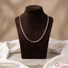 Silver and 18k Rose Gold Chain for Men LLJ-CH-235