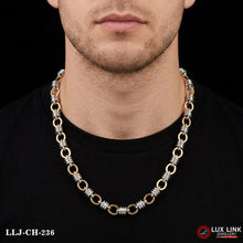 2in1 Ring & Owel Glamorous Design RoseGold & Silver Color Chain For Men LLJ-CH-236