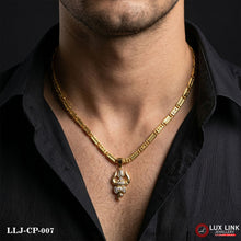 Trishul Flute Pendant With Biscuit Design Chain For Men CP -007